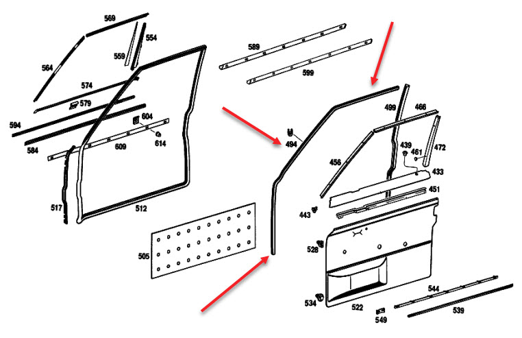  REAR DOOR WELTING / SEAL (BLACK)