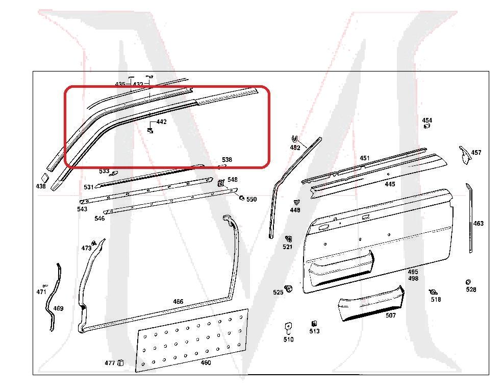 DOOR SEAL, WINDOW TO ROOF LEFT