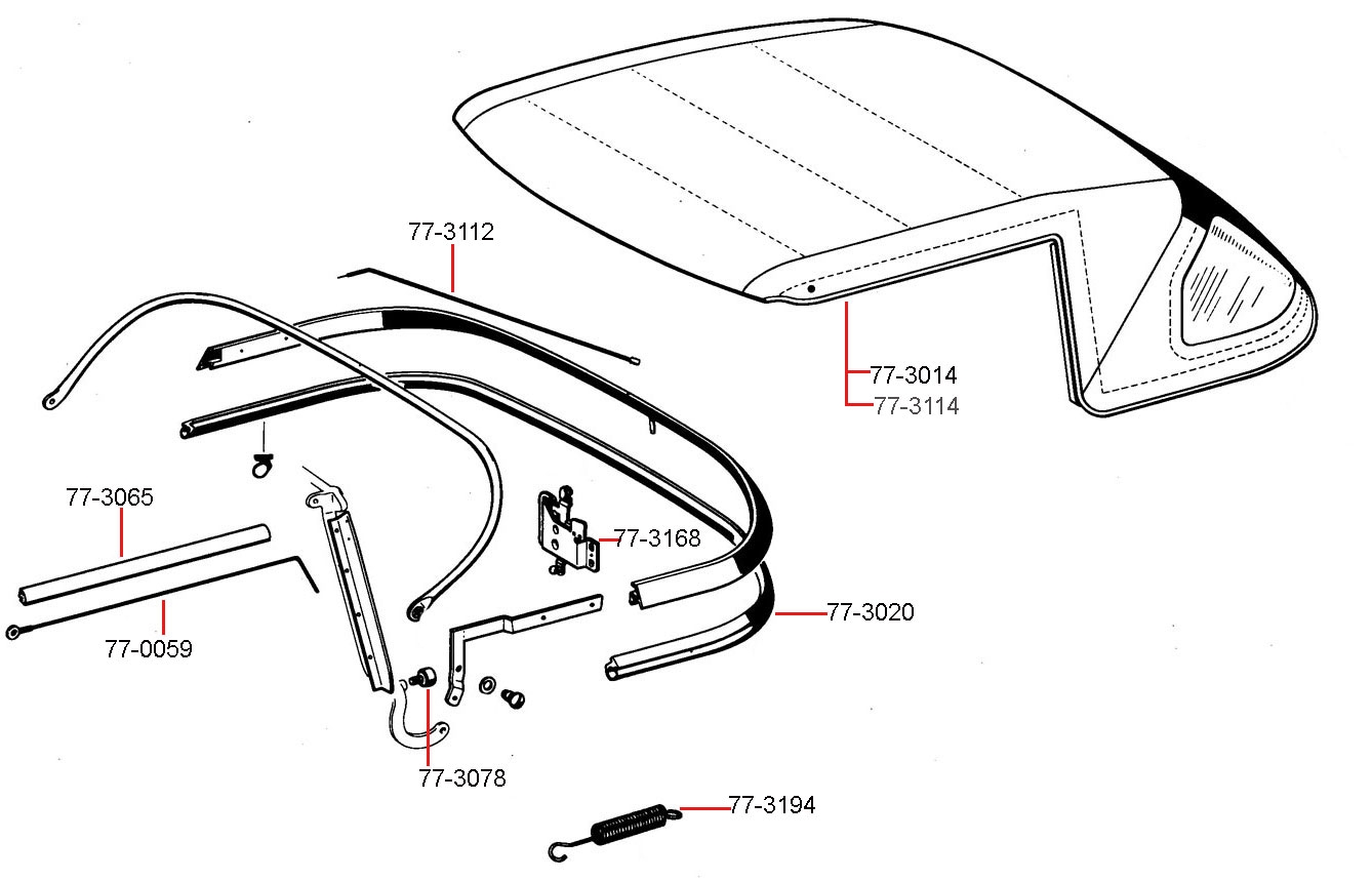 CONVERTIBLE TOP SIDE TENSION CABLE