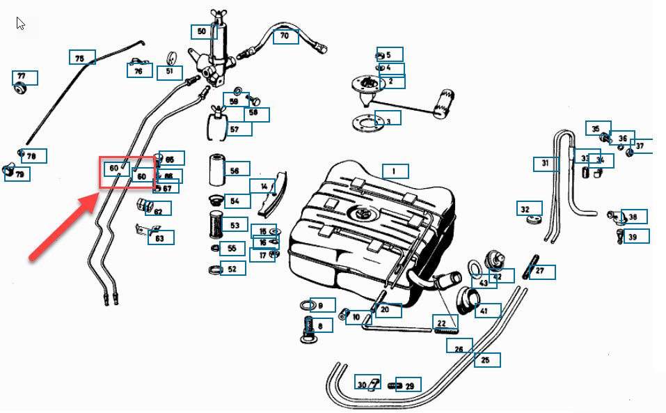 190SL METAL FUEL LINE