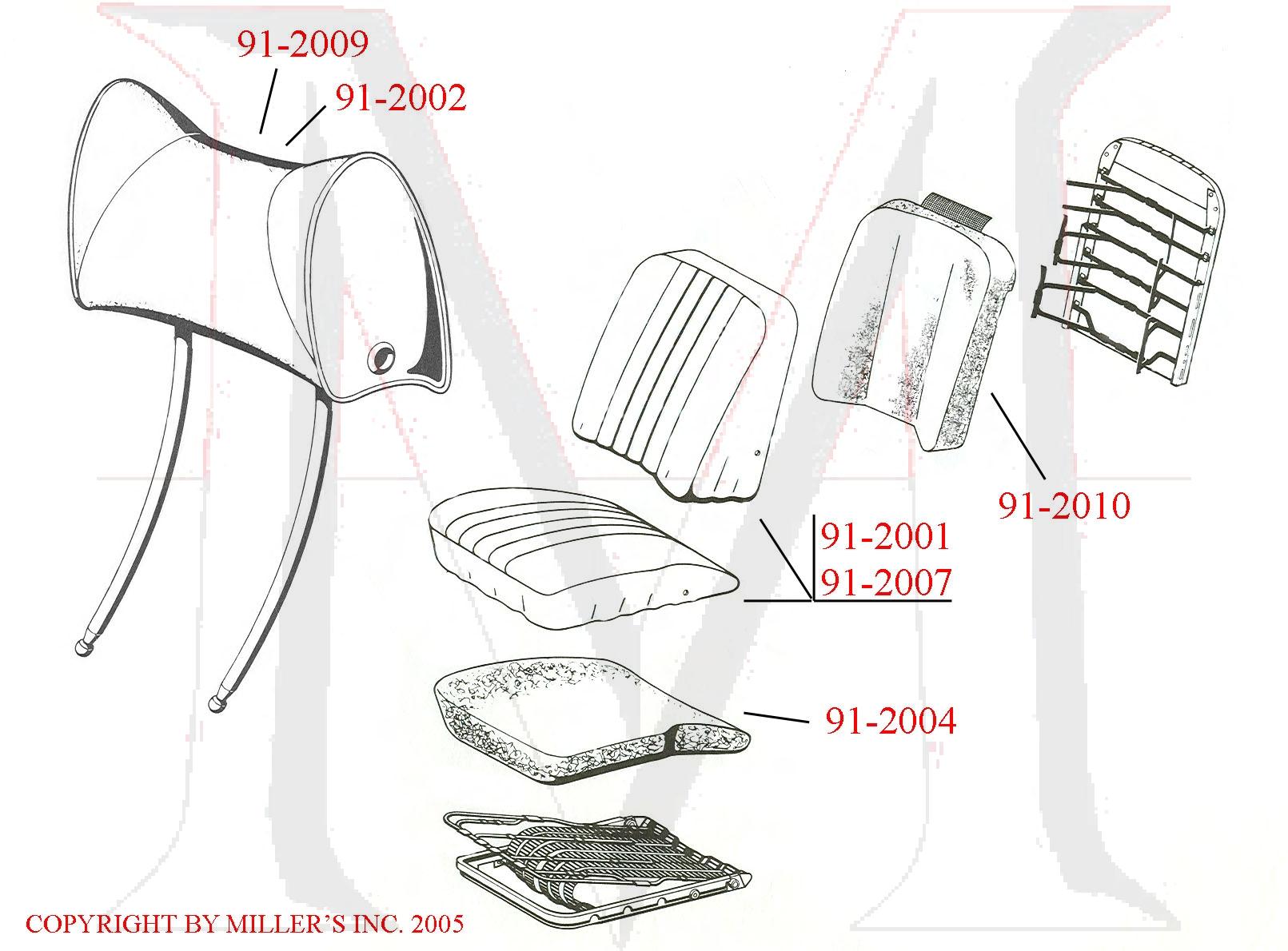 230SL 250SL 280SL SEAT KIT - LEATHER