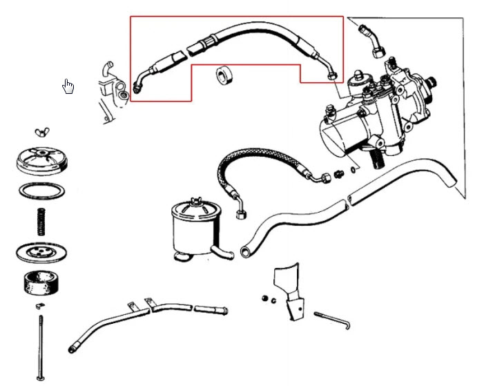 POWER STEERING HIGH PRESSURE LINE