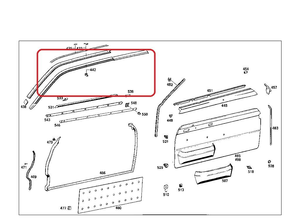 DOOR SEAL, WINDOW TO ROOF RIGHT