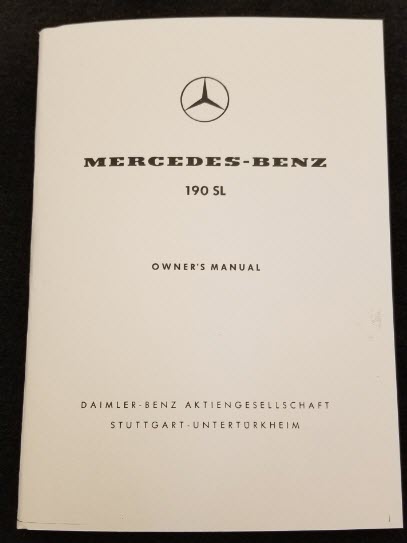 190SL OWNERS MANUAL